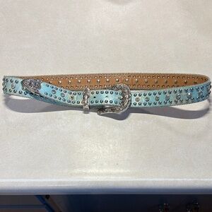 Nocona Turquoise and Silver Studded Belt
